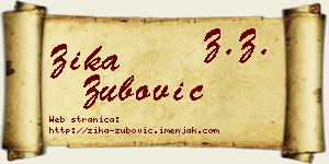 Žika Zubović vizit kartica